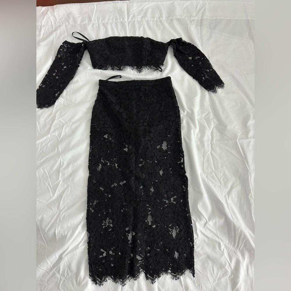 MAJORELLE Black Maxi Pencil Skirt Set for Cocktail top XS bottom S